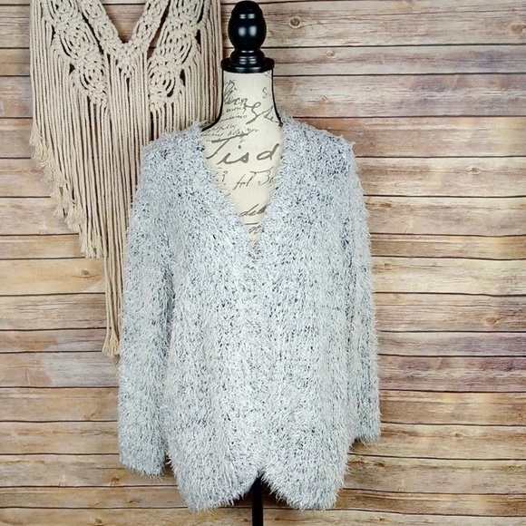 Nordstrom | Kensie White Eyelash Cardigan Sweater - Picture 2 of 8
